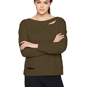 Sam Edelman Women's Boatneck Sweatshirt W/Rips